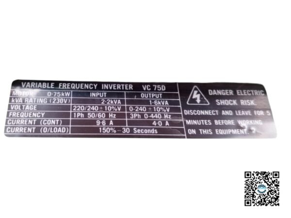 Control Techniques Commander VC 75D - 0.75 kW Single Phase VFD - Image 9