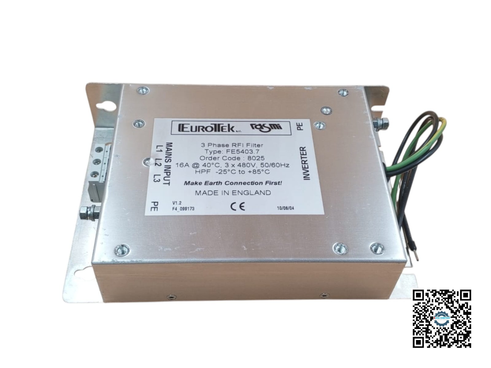 EUROTEK RASMI FE5403.7 - 16A 3-Phase RFI Filter - Image 6
