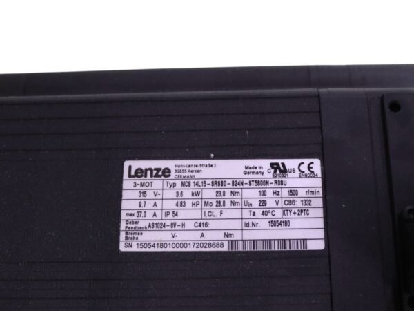 Lenze MCS 14L15-SRSB0-B24N-5T5500N-R0SU - Synchronous Servomotor - Image 3